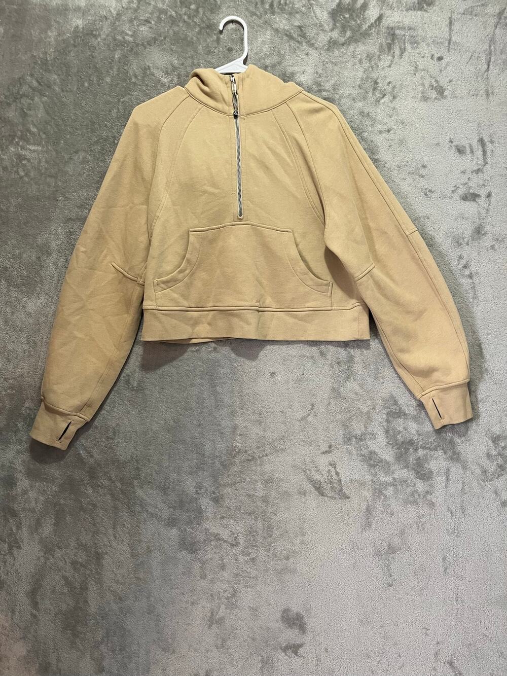 Lululemon Scuba Oversized Half Zip Hoodie Trench Tan Cotton Blend Women’s XS/S